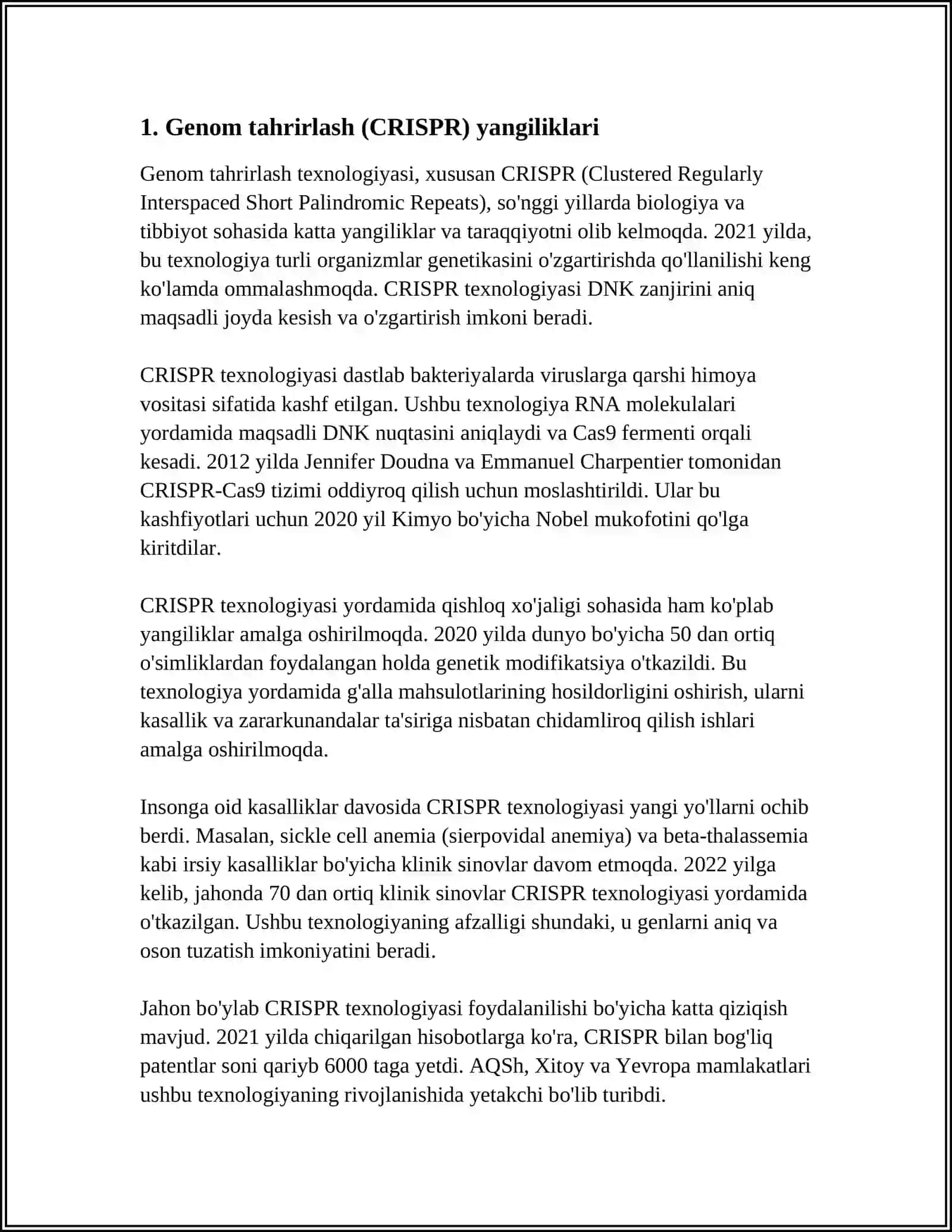BIOTEXNOLOGIYA YANGILIKLARI 3