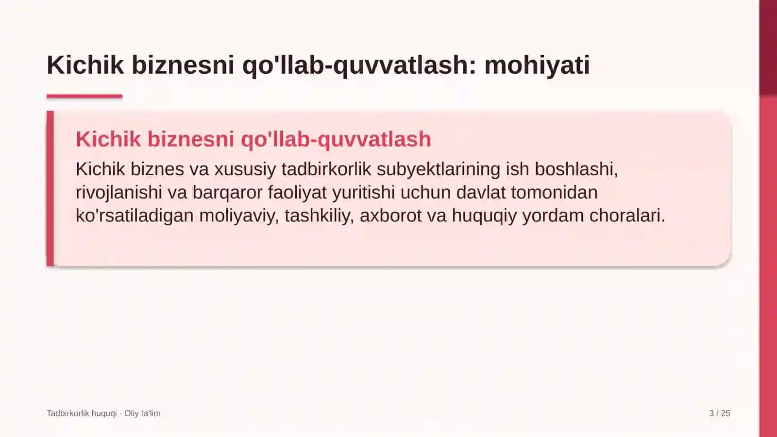 yangiliklar saytlarida kichik biznes va xususiy tadbirkorlikni qo'llab quvvatlash 7190 3