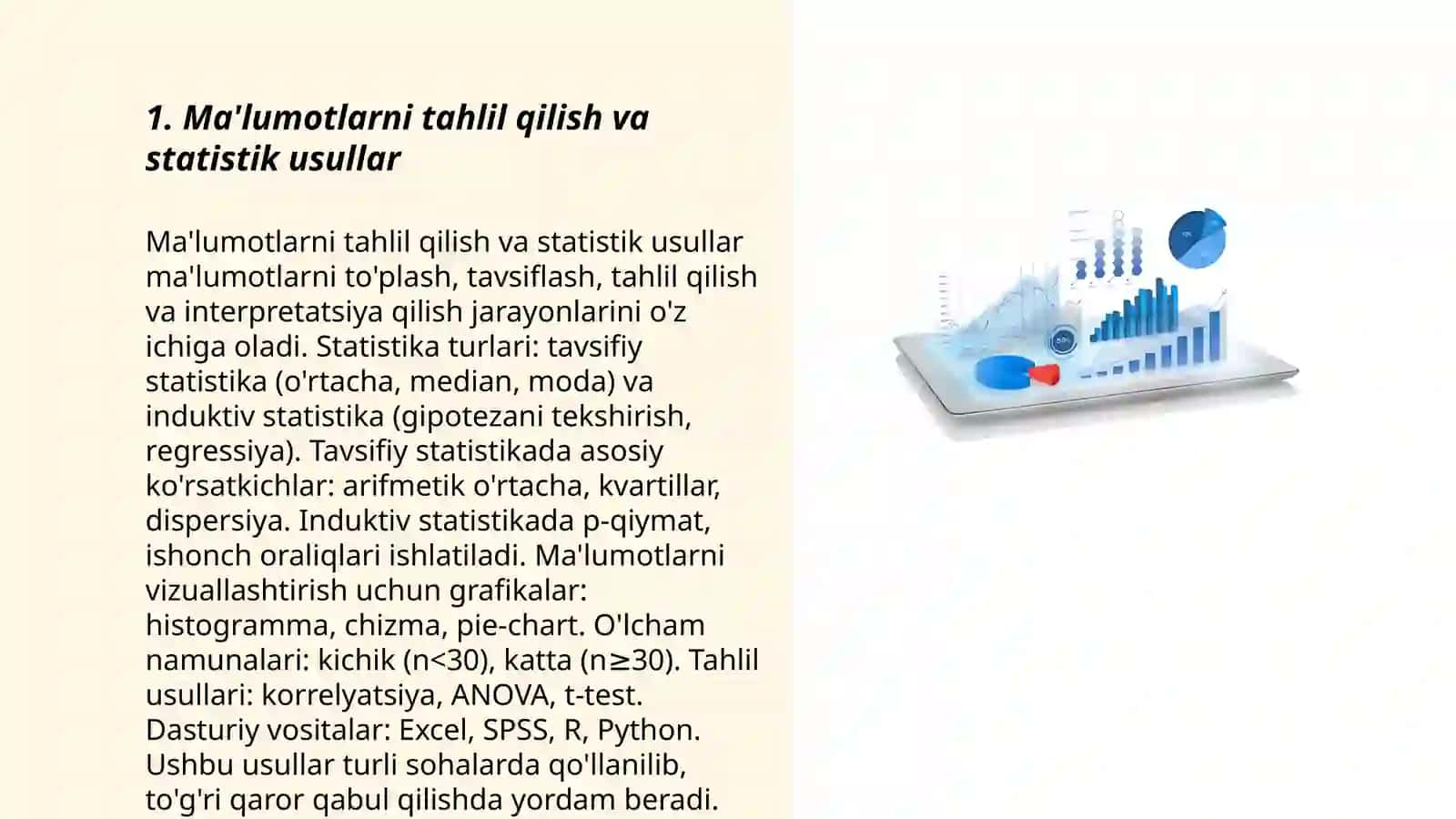 Ma'lumotlarni tahlil qilish va statistik usullar 3