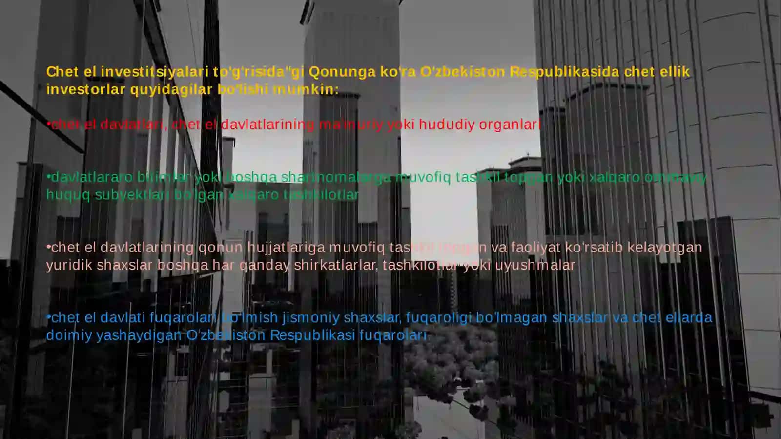 Xorijiy investitsiyalarning mohiyati va jalb qilish sabablari 3