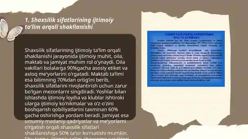 Ijtimoiy ta'limning shaxsilik sifatlarini shakllantirish, shaxslararo munosabatlar tajribasini o'zlashtirishdagi o'rni va ahamiyati 3