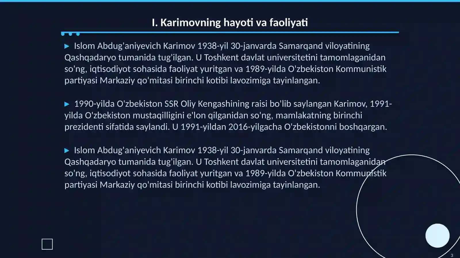 I. Karimov - O'zbekistonning birinchi prezidenti 3
