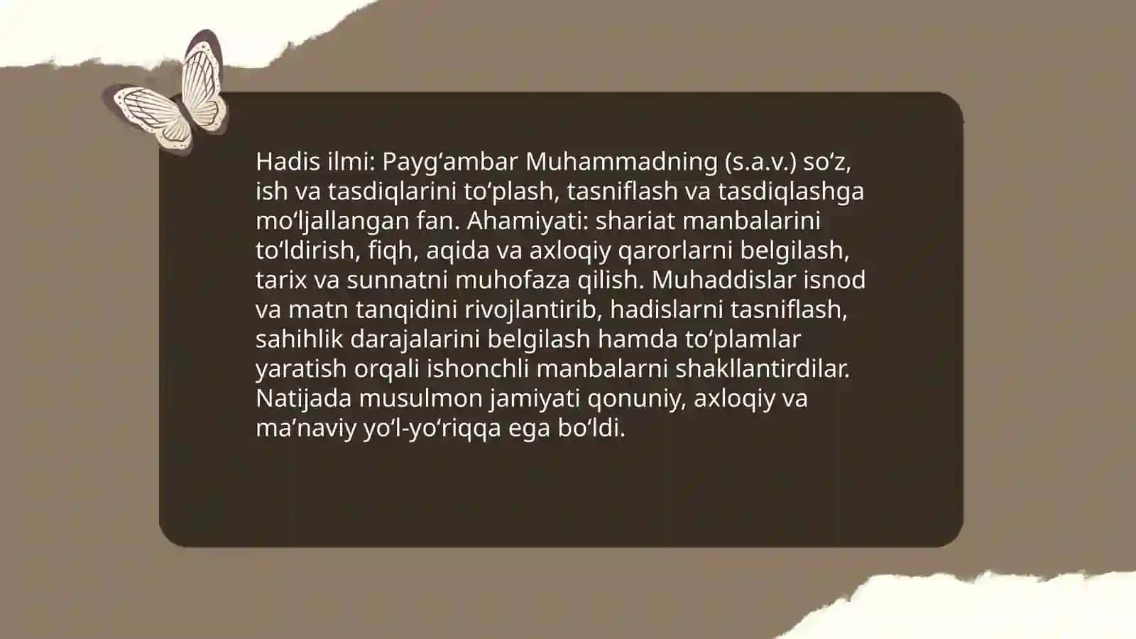 Hadis ilmining paydo boʻlish 3