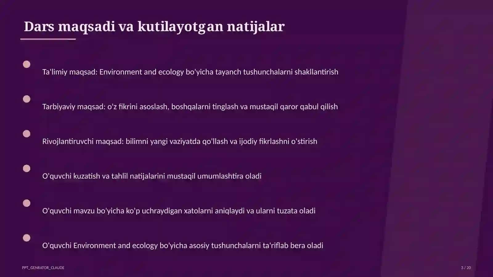 Environment and ecology (9-sinf) 3