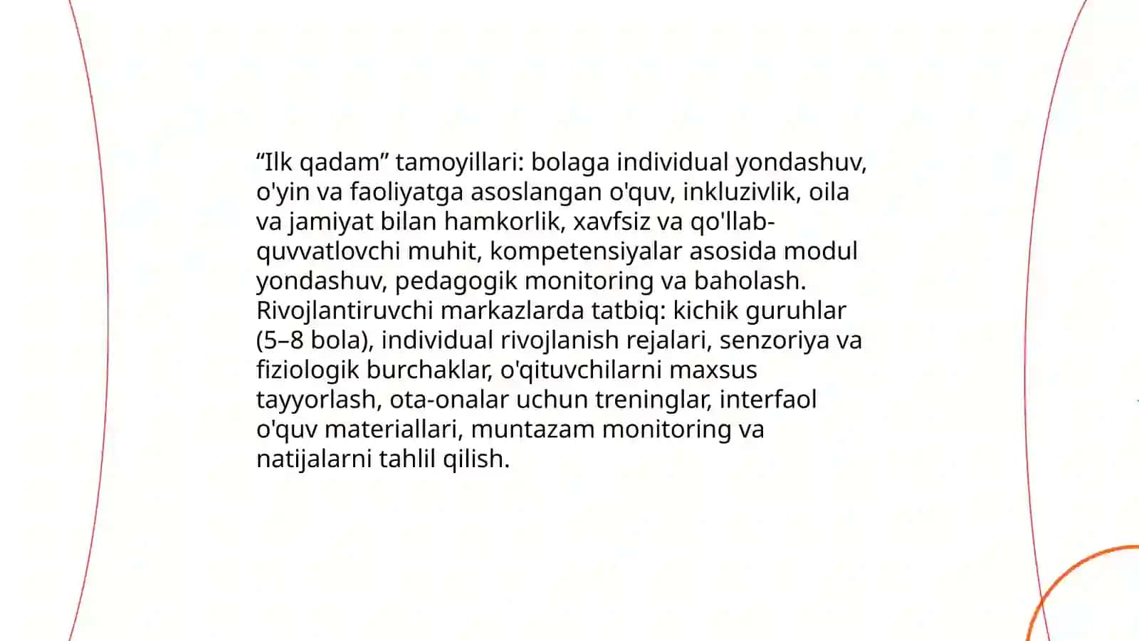 “Ilk qadam” davlat o‘quv dasturi asosida rivojlantiruvchi markazlarni tashkil etish 3