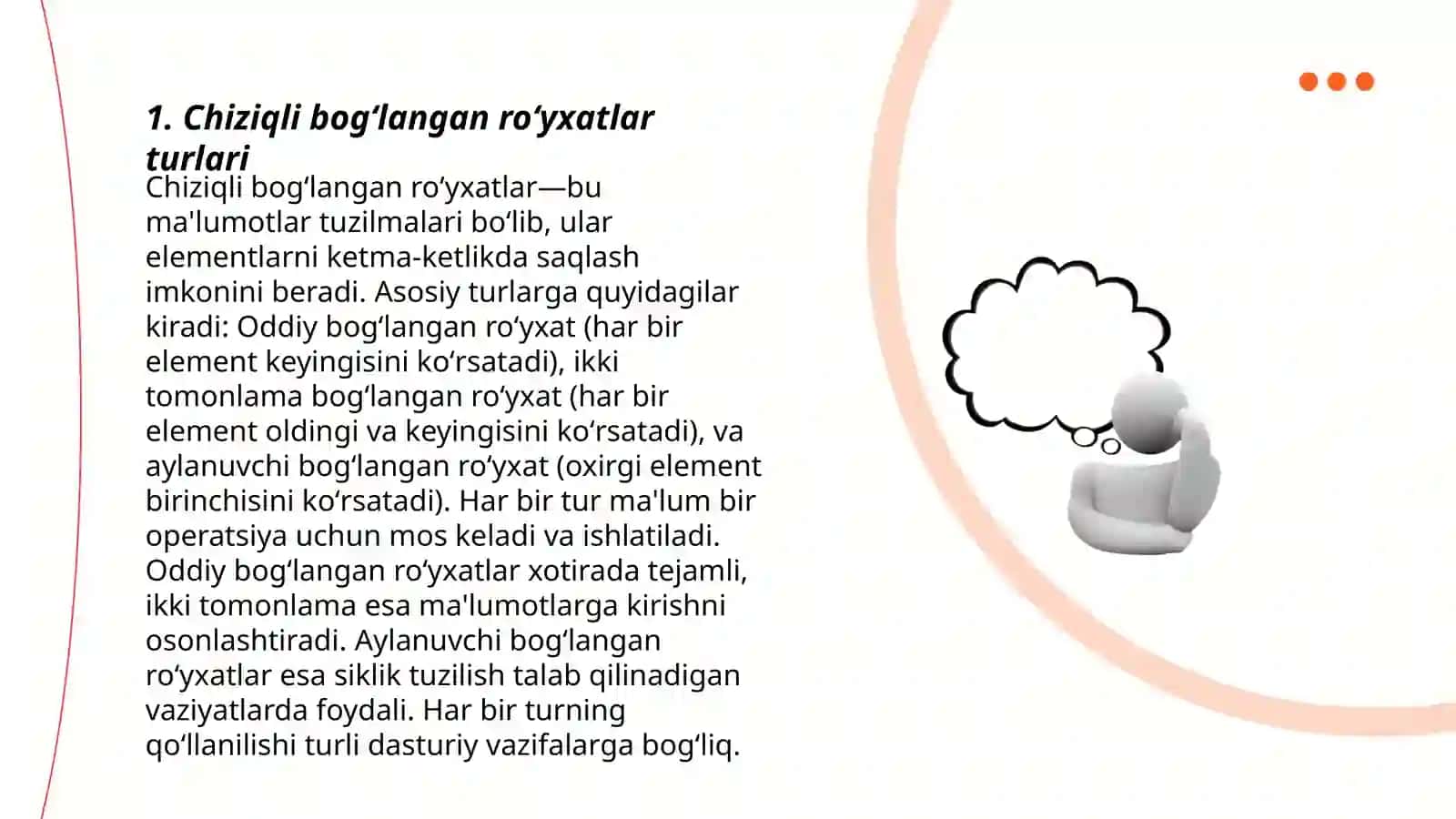 Chiziqli bogʻlangan roʻyxatlar 3