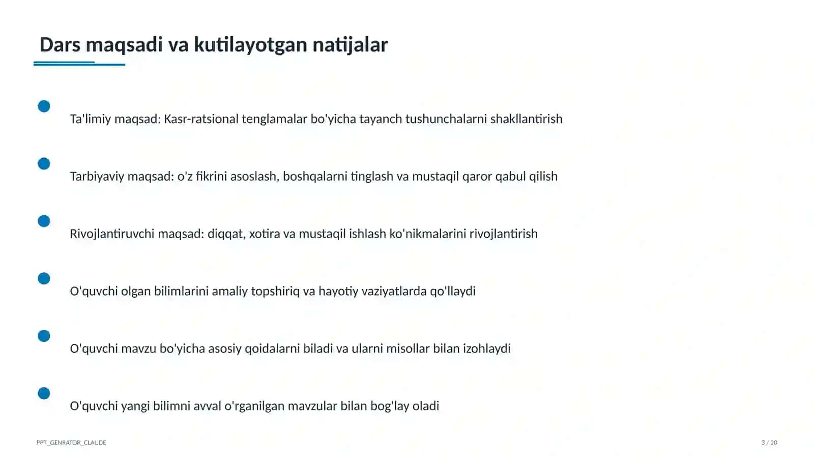 Kasr-ratsional tenglamalar (8-sinf) 3