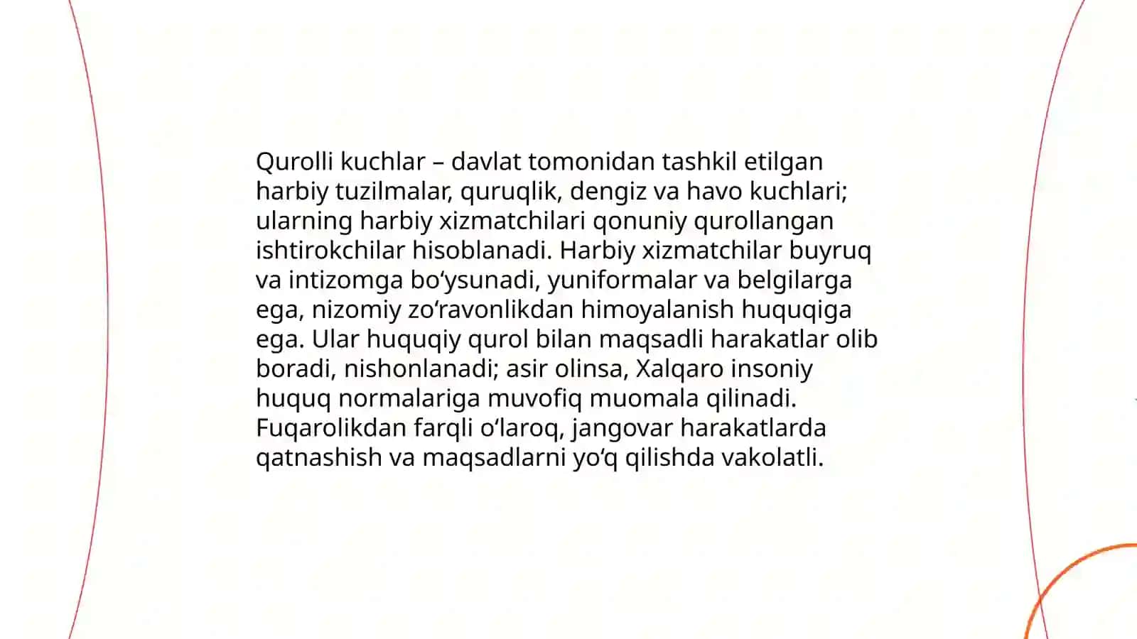Qurolli to‘qnashuvlar huquqiga daxldor bo‘lgan shaxslar va ob’ektlarning asosiy toifalari 3