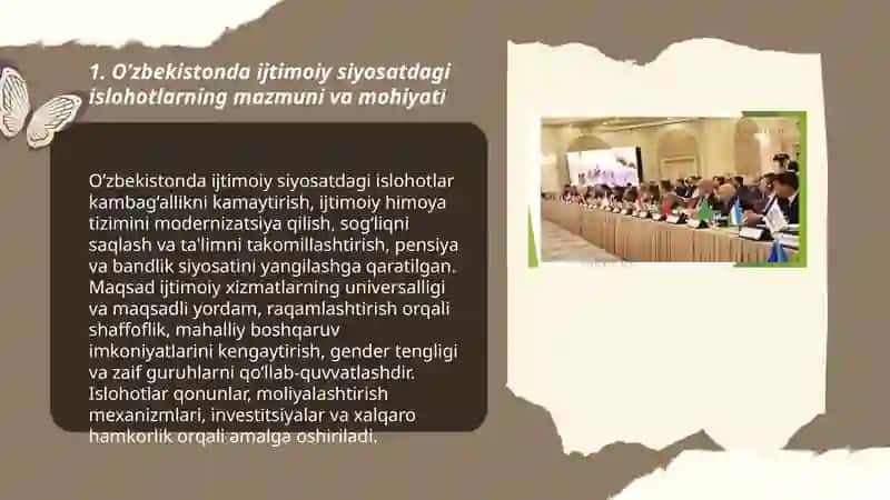 O’zbekistonda ijtimoiy sohada amalga oshirilayotgan o'zgarishlar mazmun va mohiyati 3
