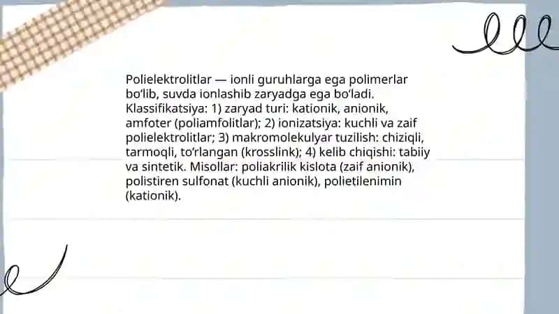 Polielektrolitlar. Poliamfolitlar. Izoelektrik nuqta va uni aniqlash 3