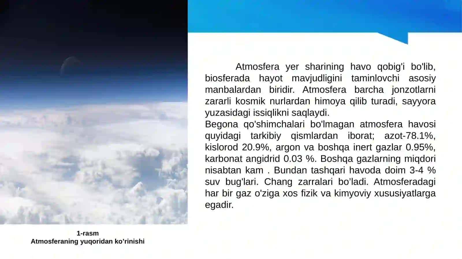 ATMOSFERANING TARKIBI, HAVOQOBIG’INING IFLOSLANISHI VA TOZALASHUSULLARI 3
