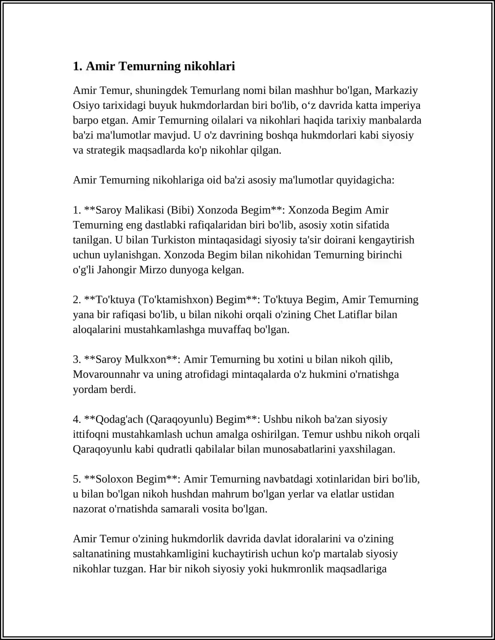 AMIR TEMURNING AYOLLARI 3