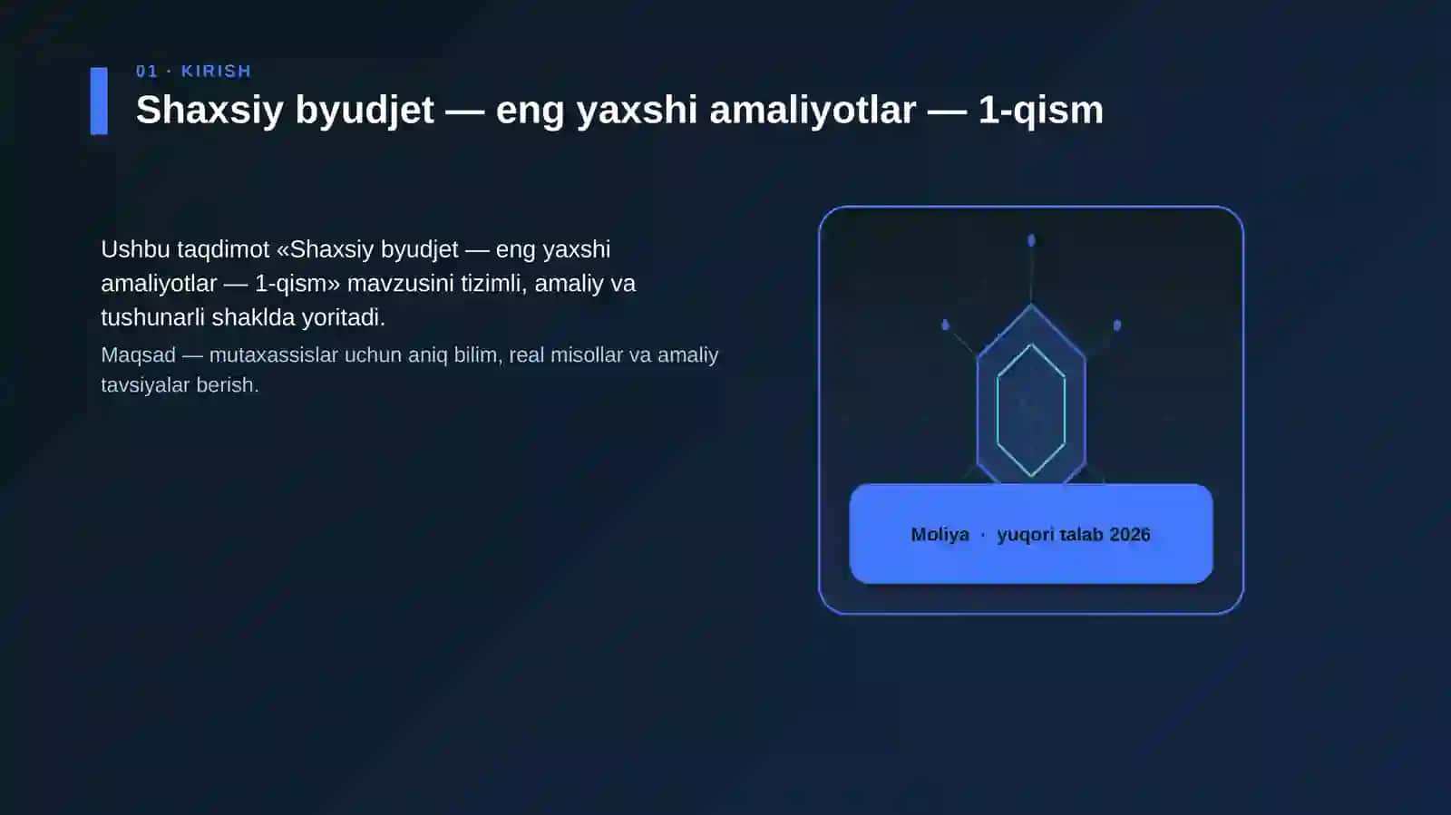 Shaxsiy byudjet — eng yaxshi amaliyotlar — 1-qism 3