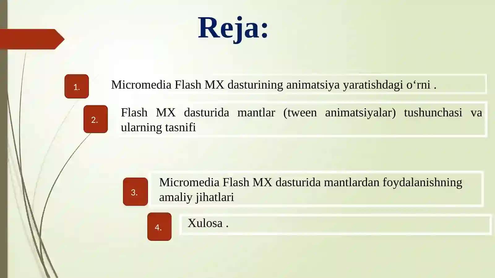 Micromedia Flash MX dasturidagi animatsiyalar 3