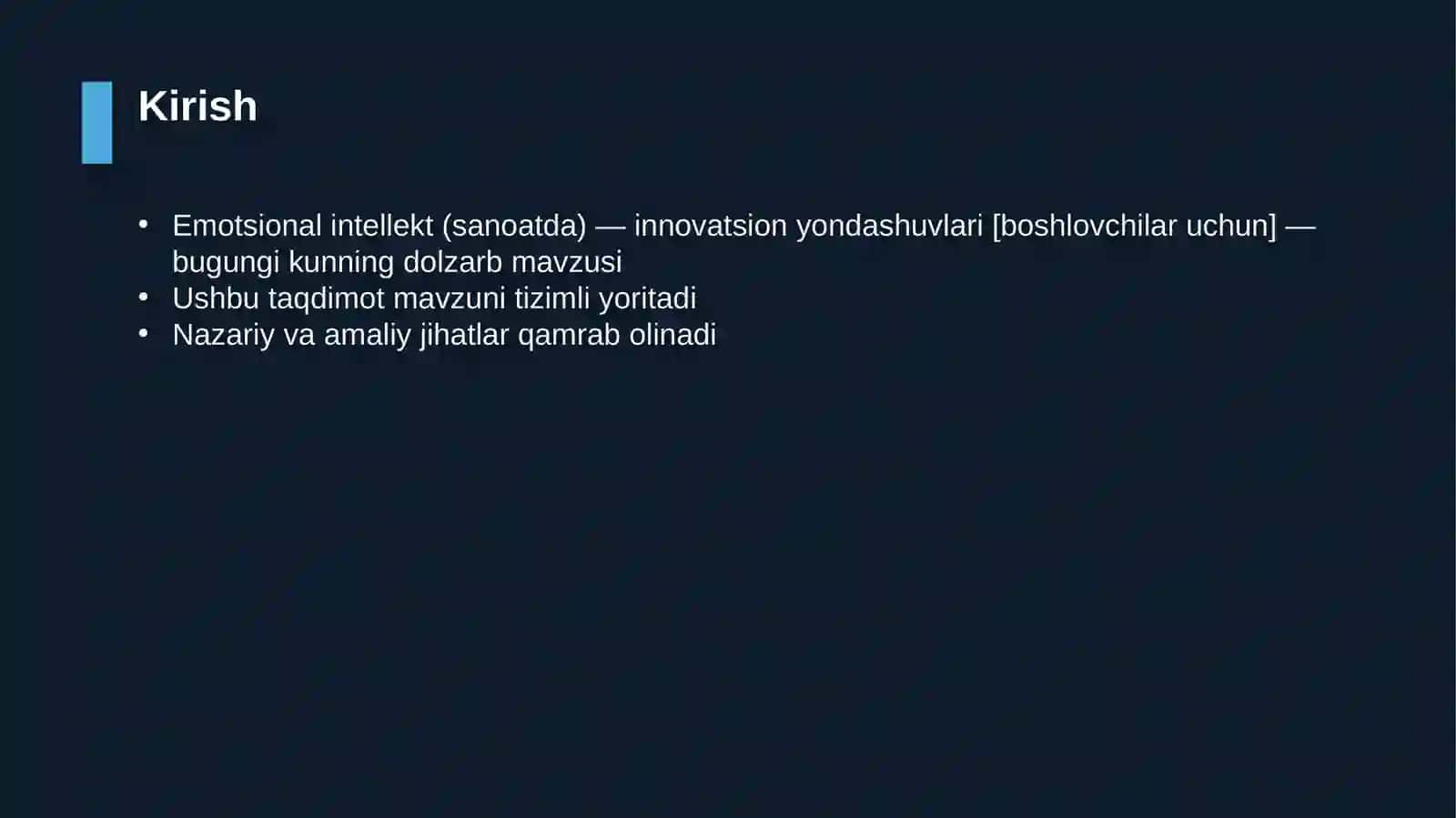 Emotsional intellekt (sanoatda) — innovatsion yondashuvlari [boshlovchilar uchun] 3