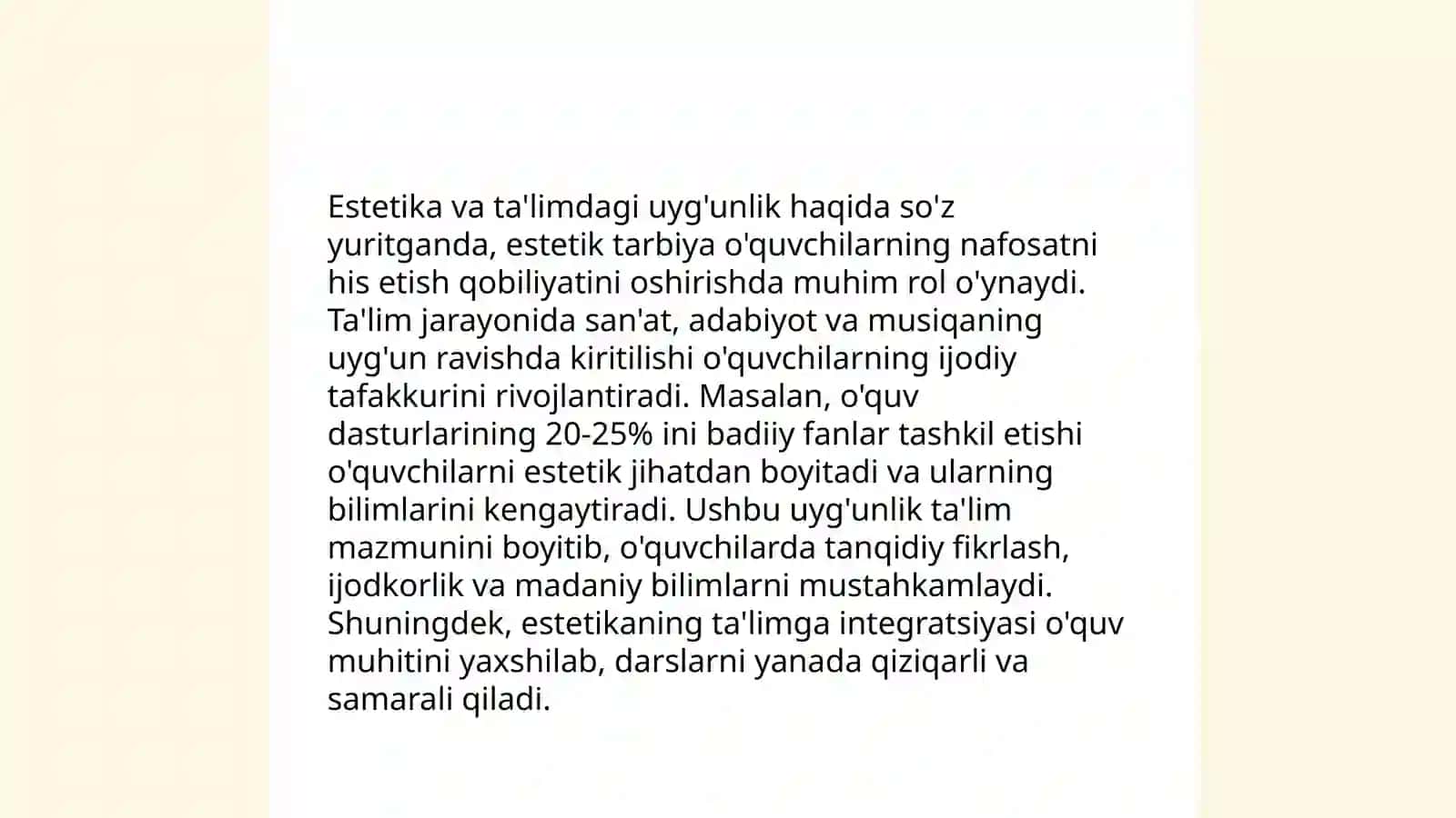 Estetika falsafasi va pedagogika mutanosibligi 3