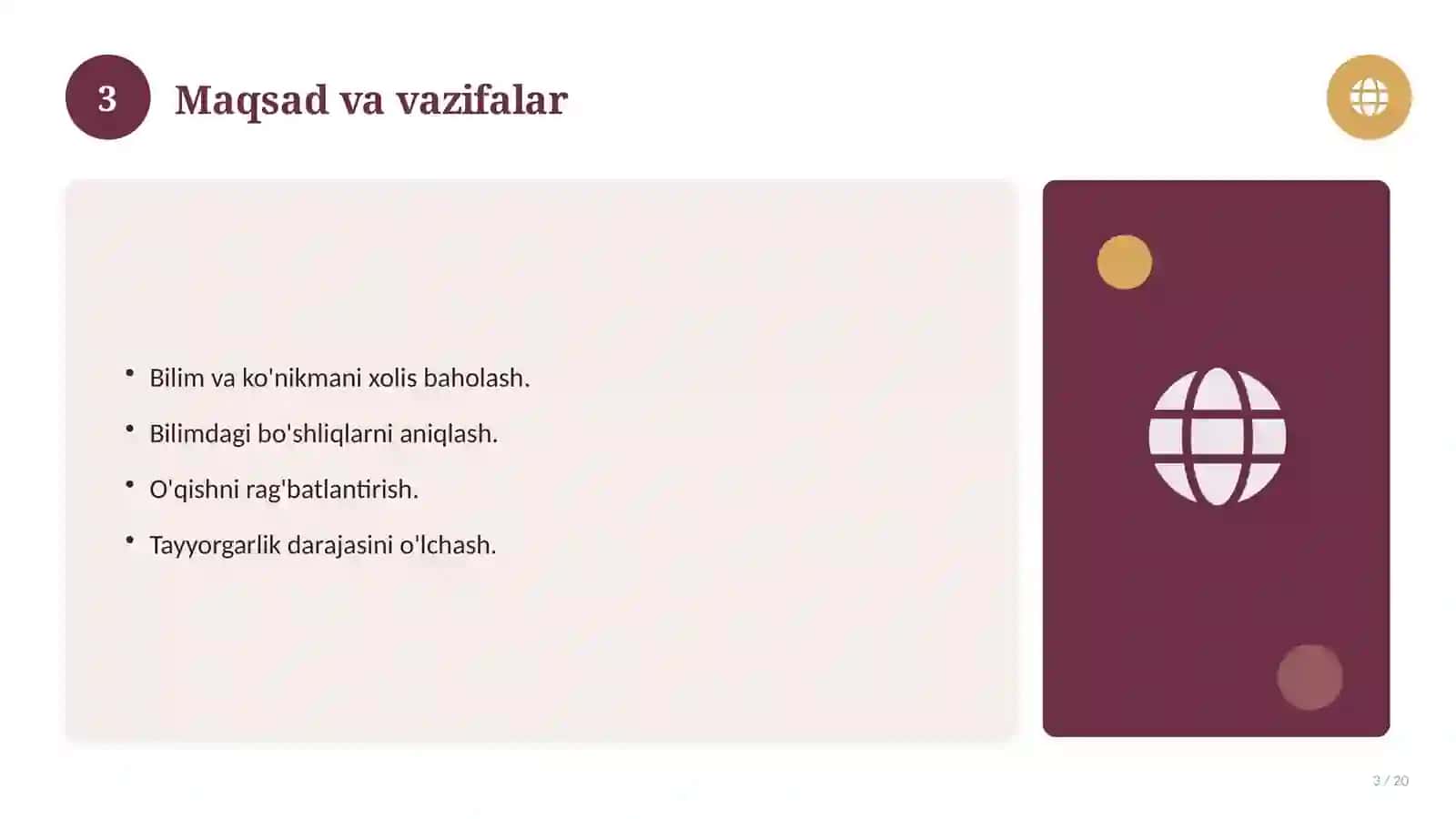 Informatika fanidan 11-sinf: test savollari to'plami 3