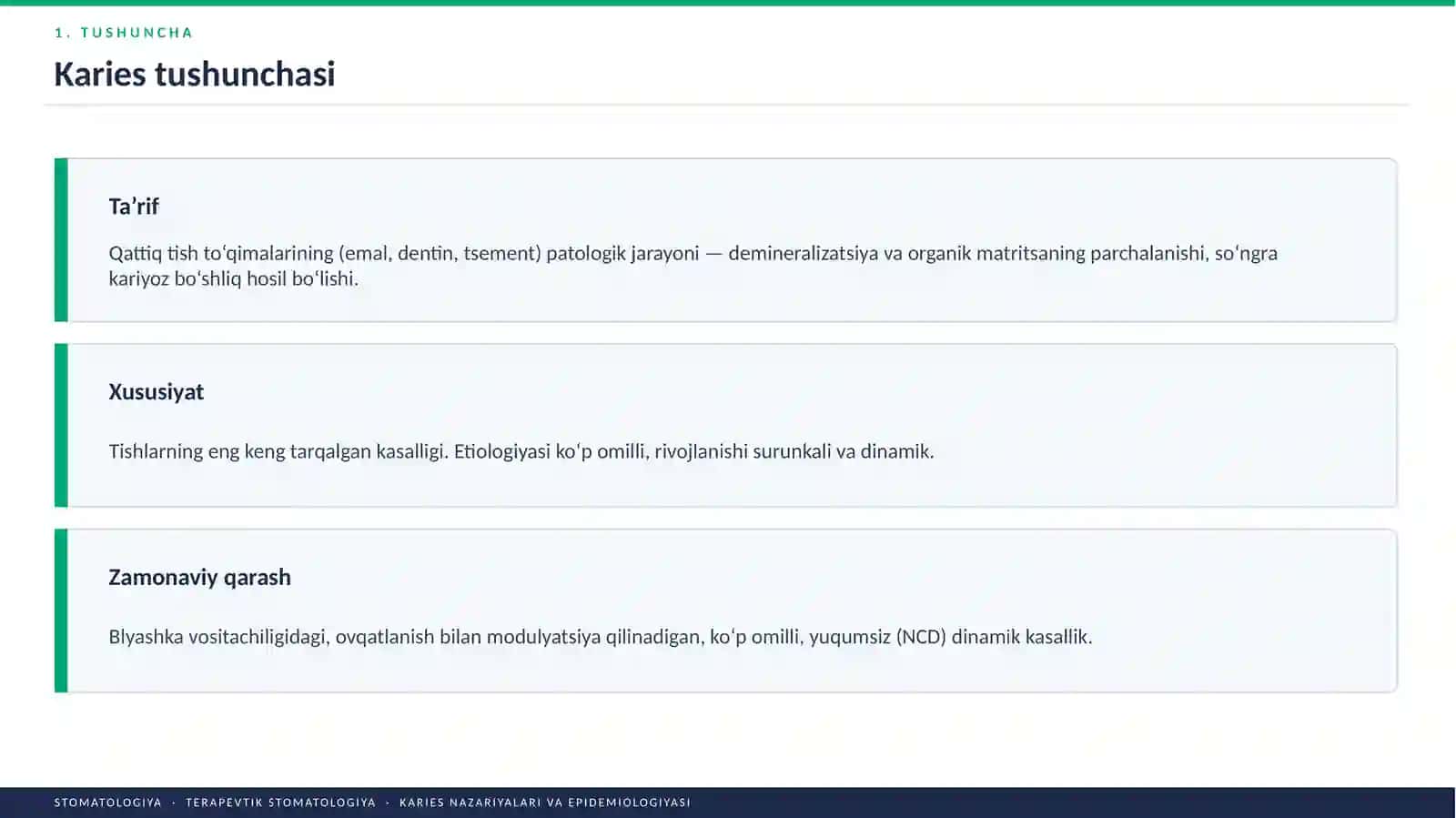 Karies Nazariyasi va Epidemiologiyasi 3