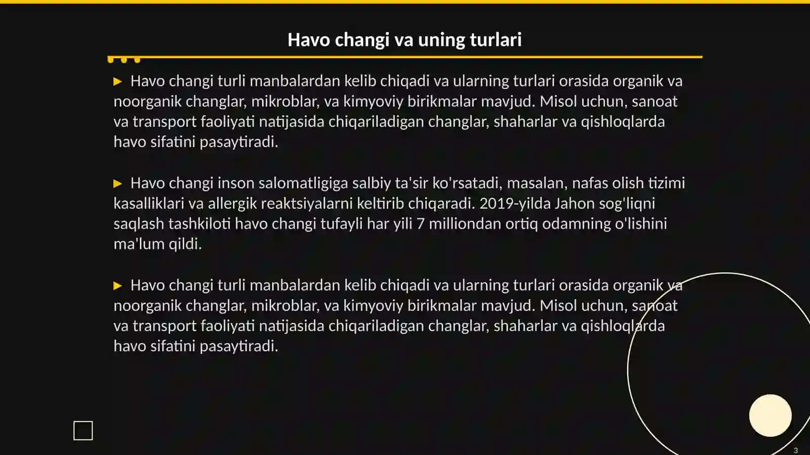 Changga qarshi kurash havo changini oʻlchash usullari 3