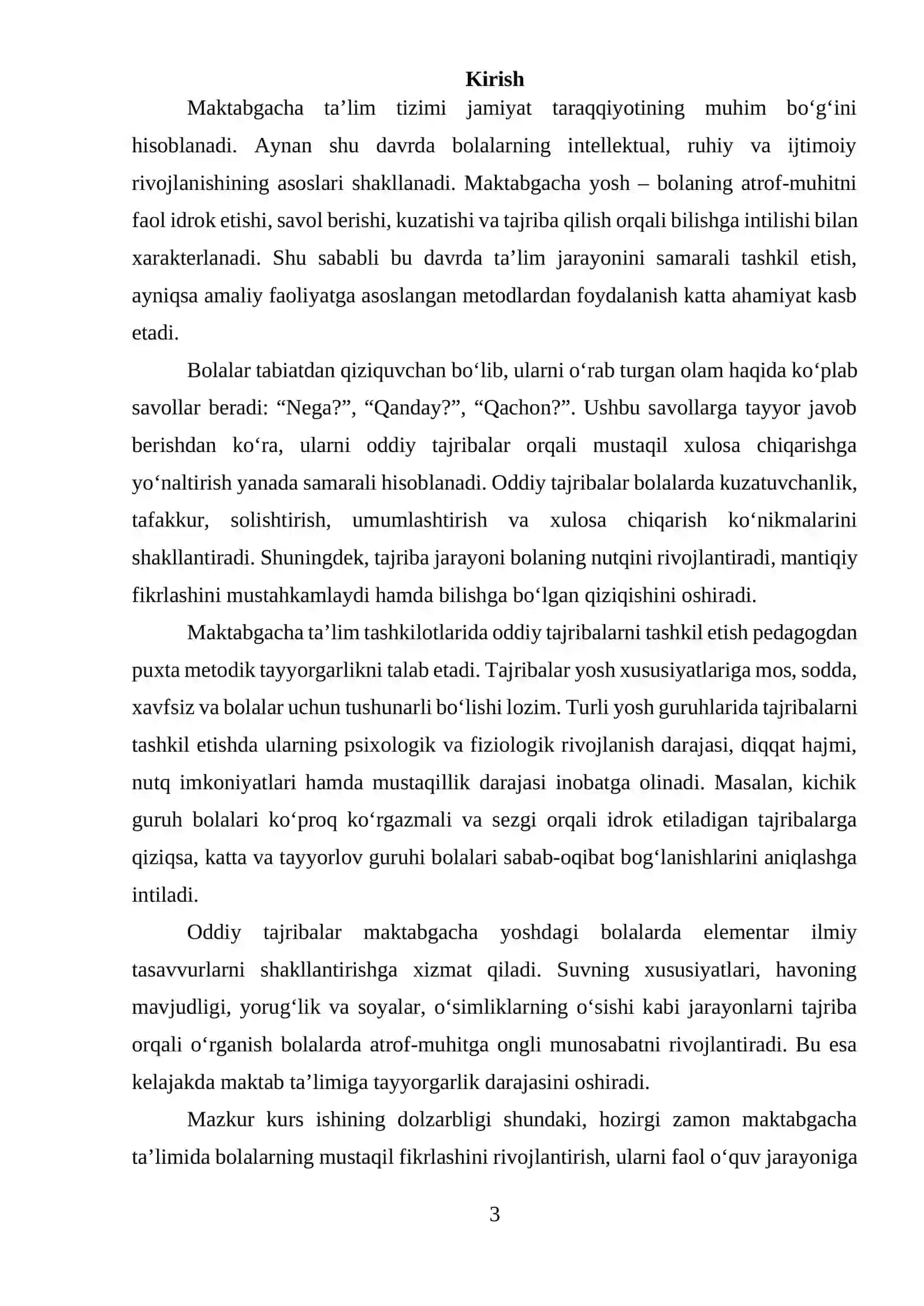 Maktabgacha ta’limda oddiy tajribalarni tashkil etishning nazariy asoslari 3