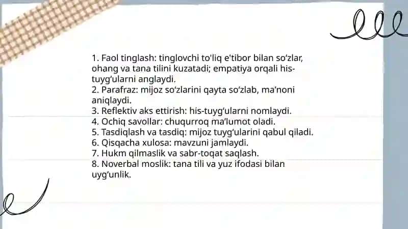 Psixologik maslahat texnikasi 3