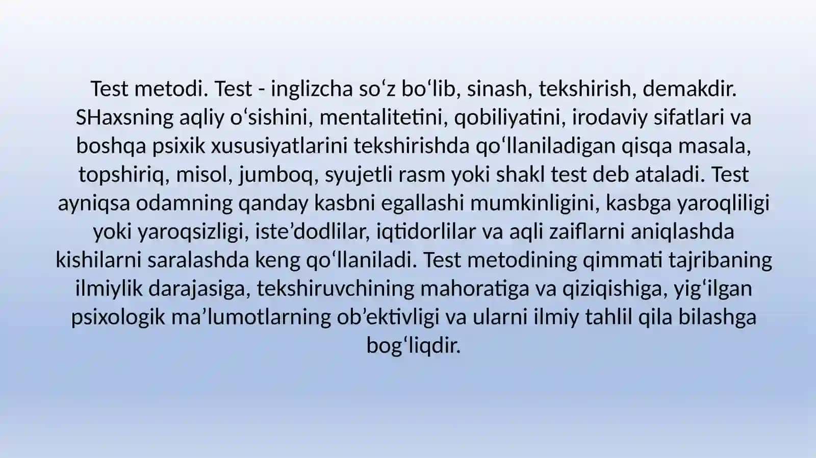 Test metodi 3