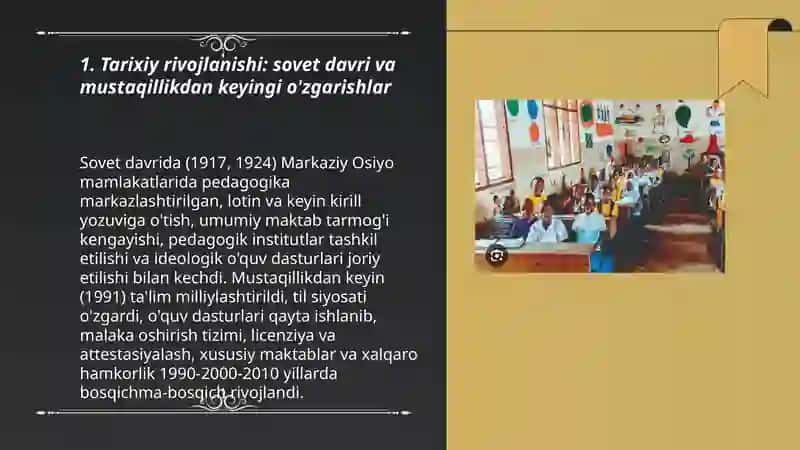 Markaziy Osiyo mamlakatlarida pedagoglik kasbining taraqqiylashishi 3