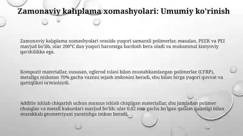 Zamonaviy qoliboluvchi xomashyolar 3