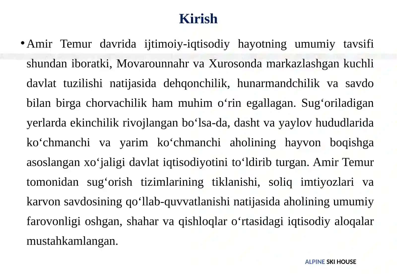 Amir Temur davrida chorvadorlarning kundalik turmush tarzi 3