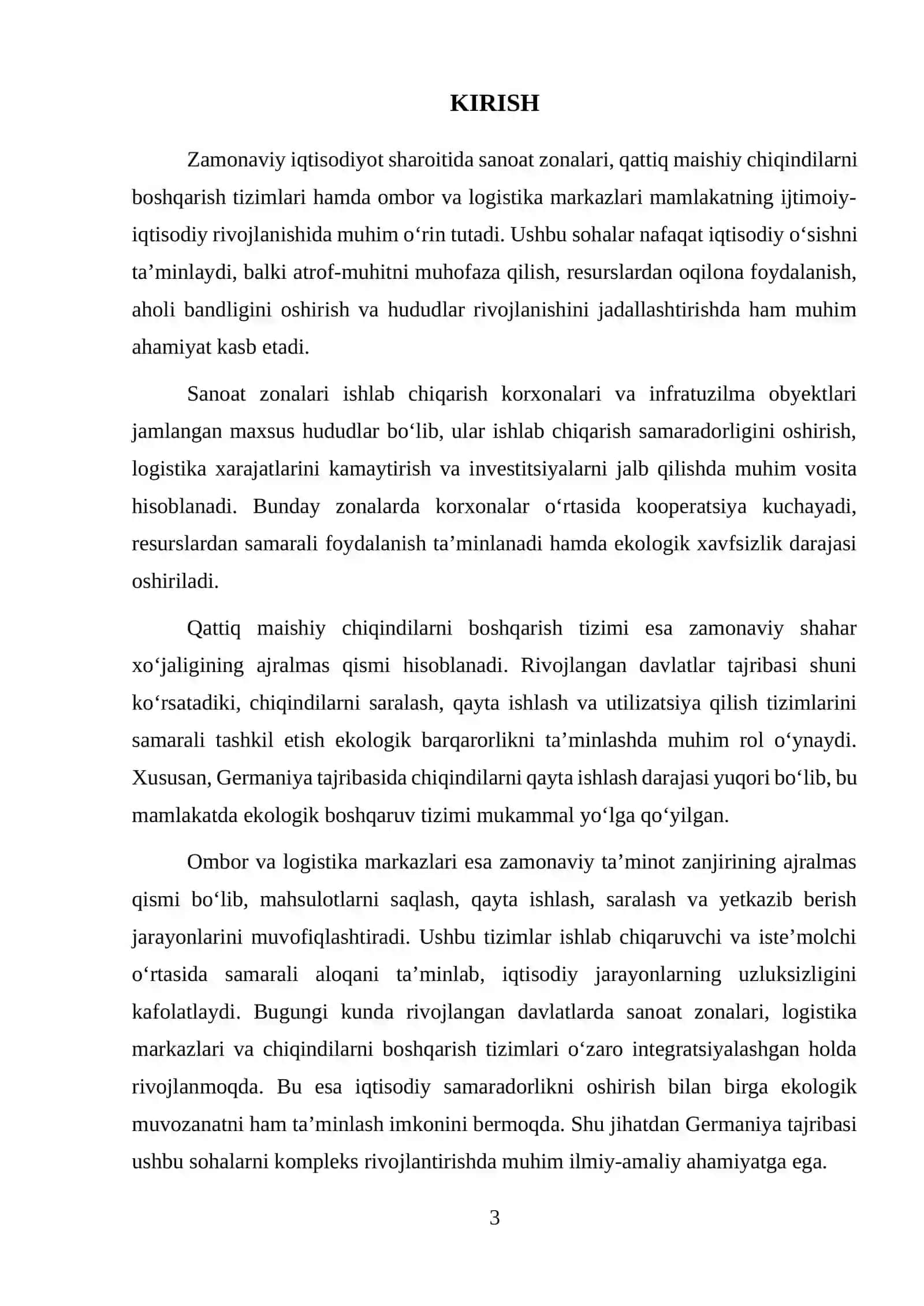 Sanoat zonalari: sanoat maydonchalari, qattiq maishiy chiqindilar poligonlari, poligonlar, ombor va logistika markazlari Germaniya misolida 3