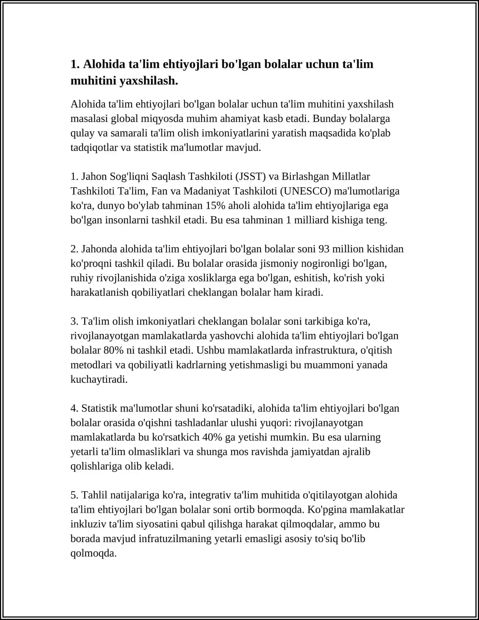 ALOHIDA TALIM EHTIYOJLARI BOʻLGAN BOLALARGA TALIM-TARBIYA BERISH TIZIMINI YANADA TAKOMILLASHTIRISH CHORA TADBIRLARI TOʻGʻRISIDAGI PQ-4860-SON QARORI 3