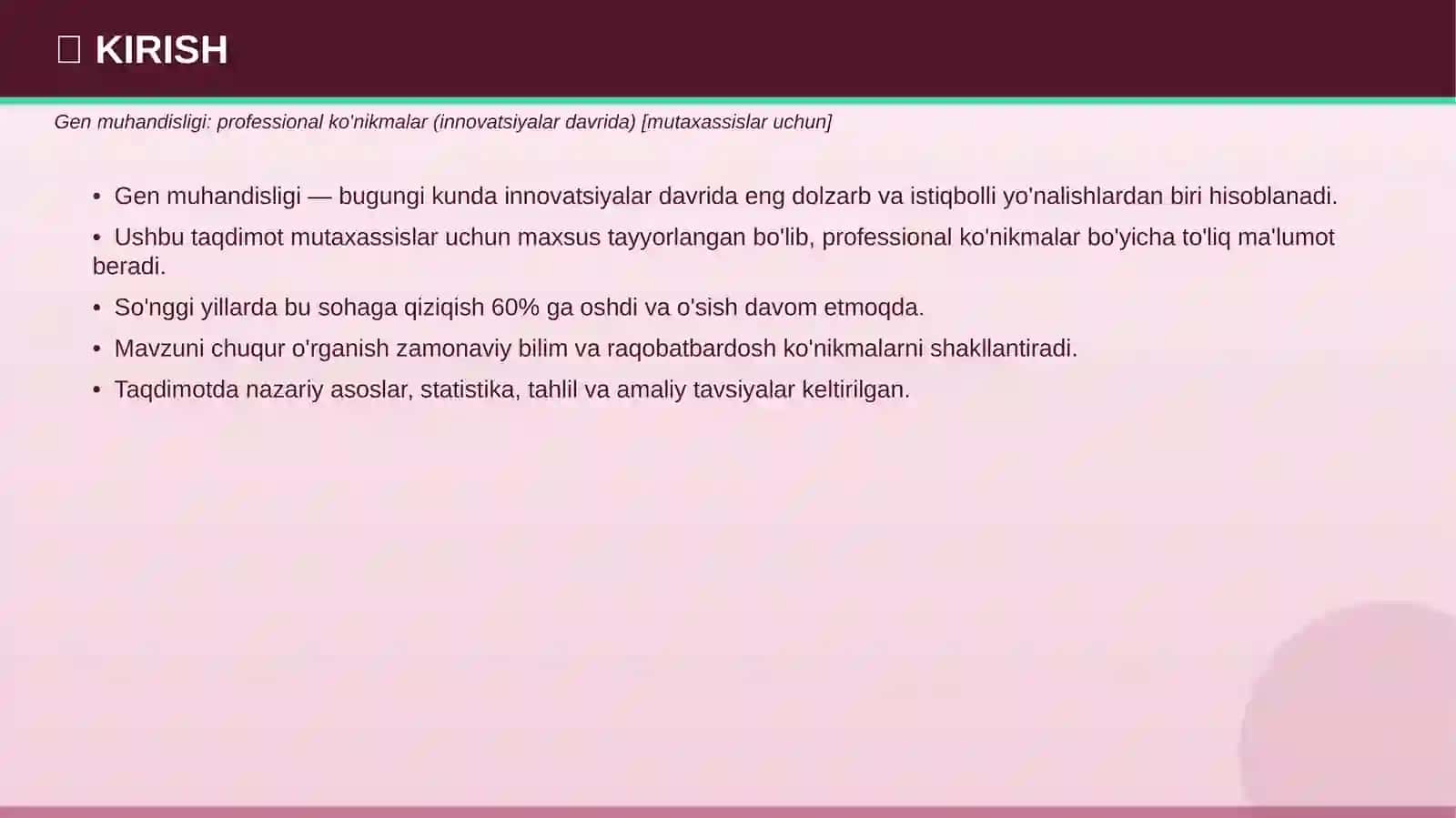 GEN MUHANDISLIGI Professional taqdimot 3