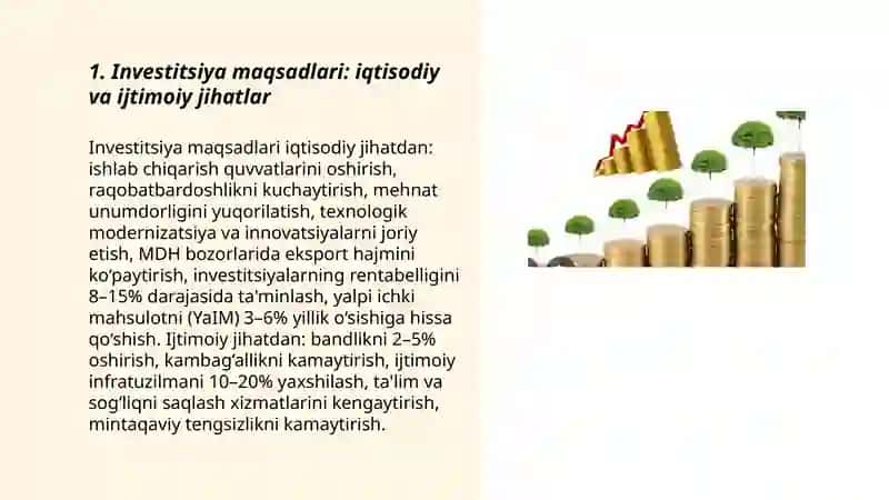 Investitsiyalash maqsadlari va bosqichlari 3