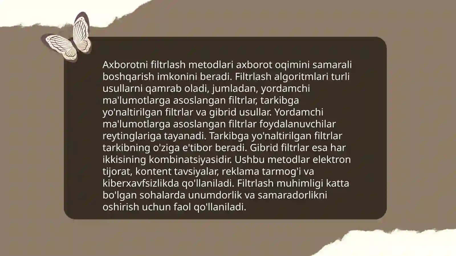 Axborotni filtrlash va tekshirish koʻnishmalarini rivojlantirish 3