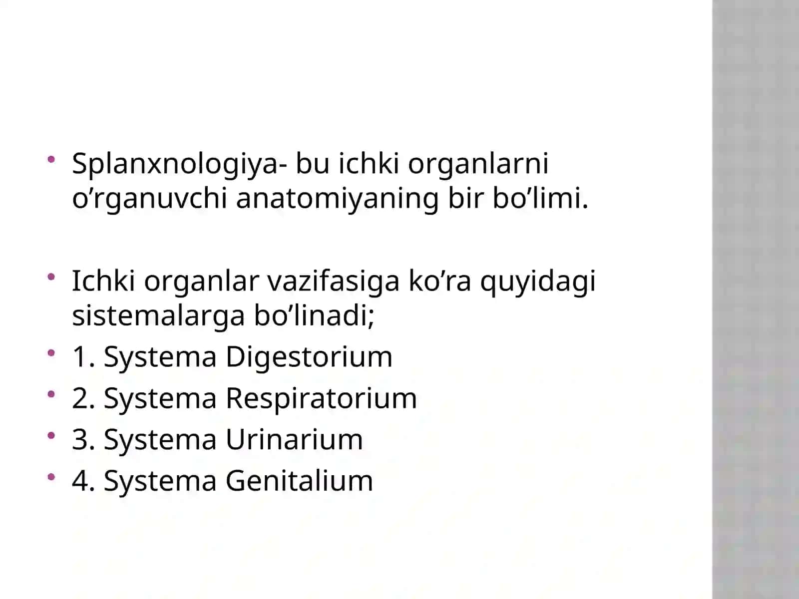 Splanxnologiyaga kirish.Hazm sistemasi;Og’iz bo’shlig’i, tishlar, so’lak bezlari, halqum 3