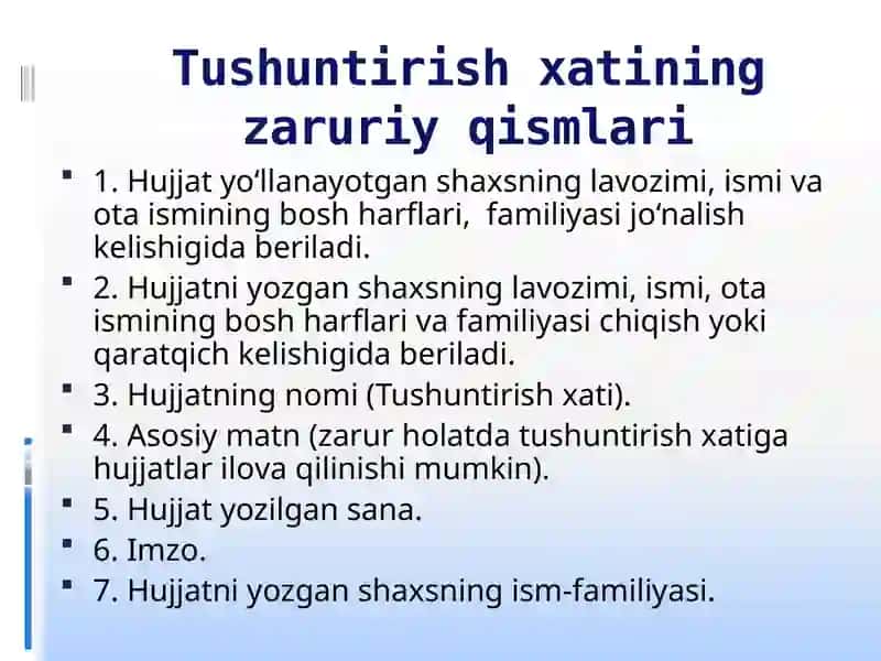 TUSHUNTIRISH XАTI.E`LОN 3