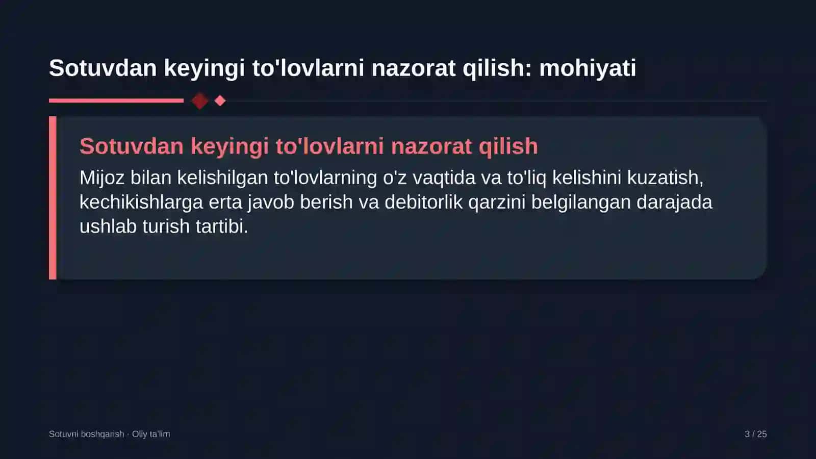 geodeziya va kartografiyada sotuvdan keyingi to'lovlarni nazorat qilish 5316 3