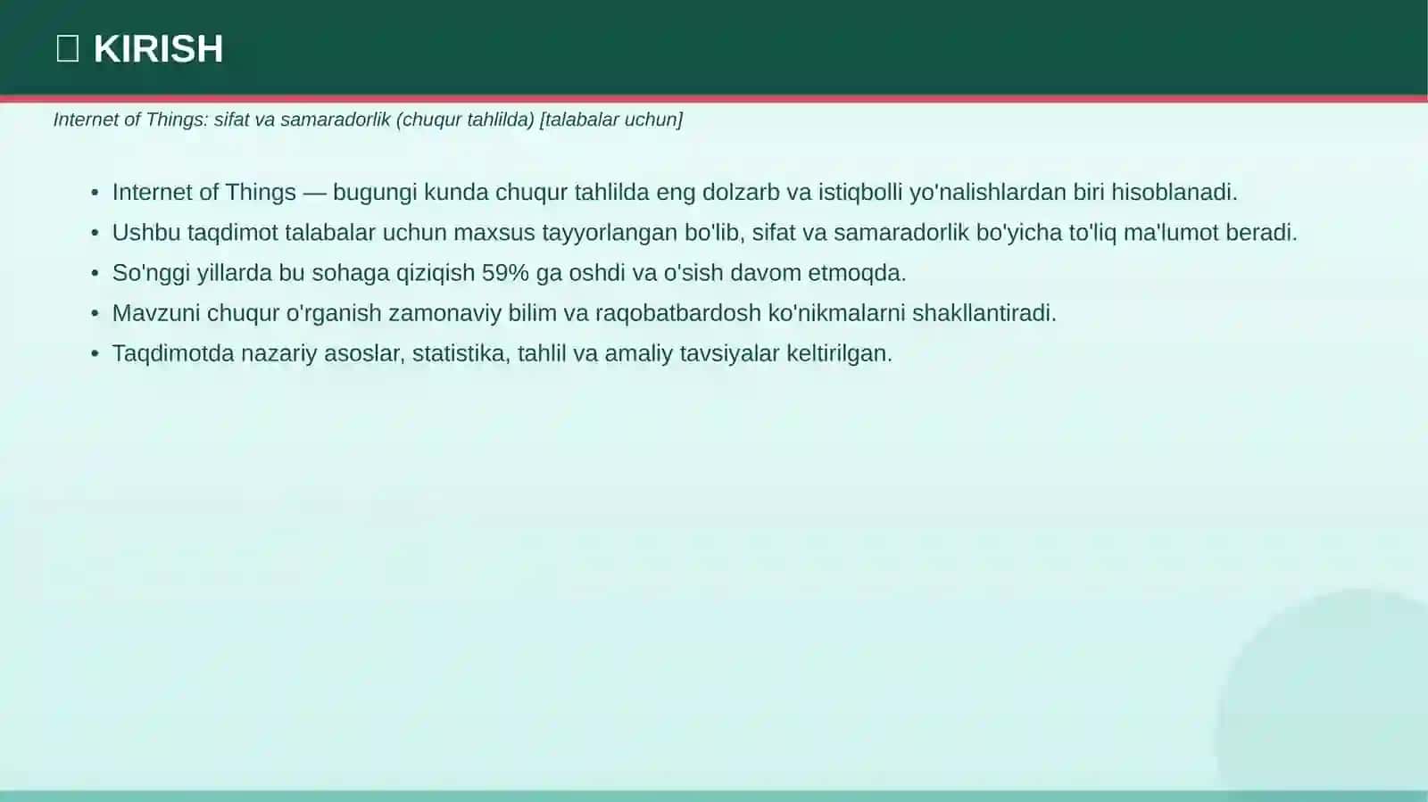 Internet of Things: sifat va samaradorlik (chuqur tahlilda) 3