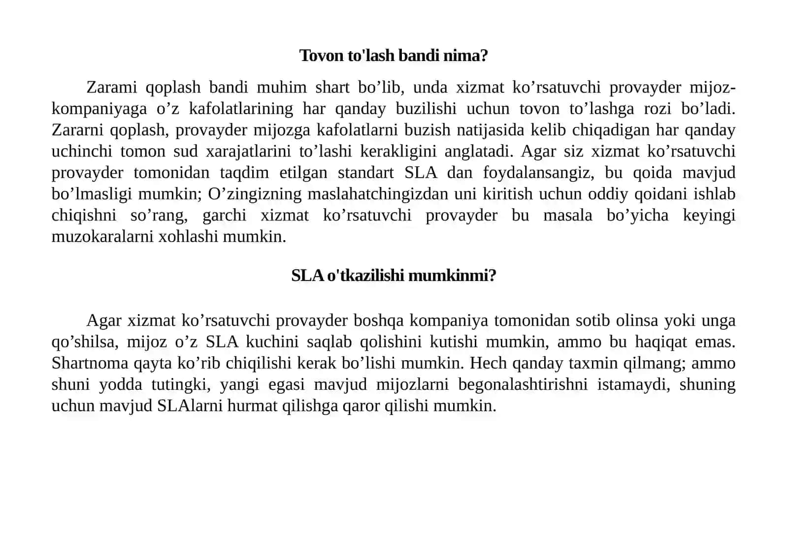 SLA ( Service Level Agreement) 3