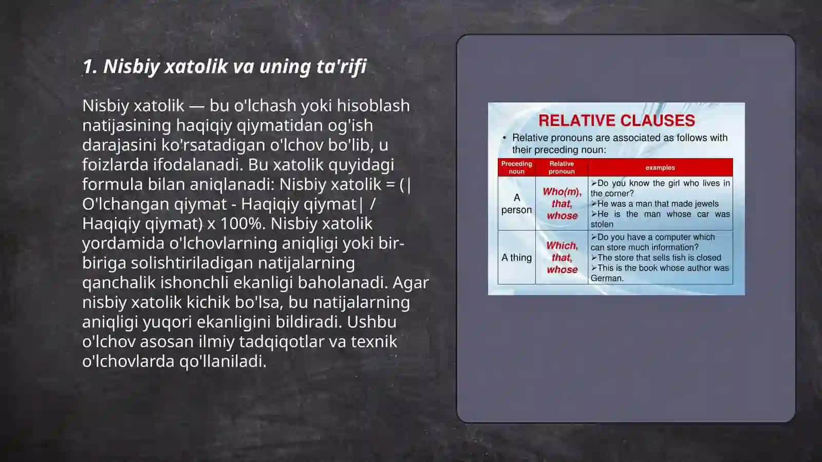 Nisbiy xatolik 3
