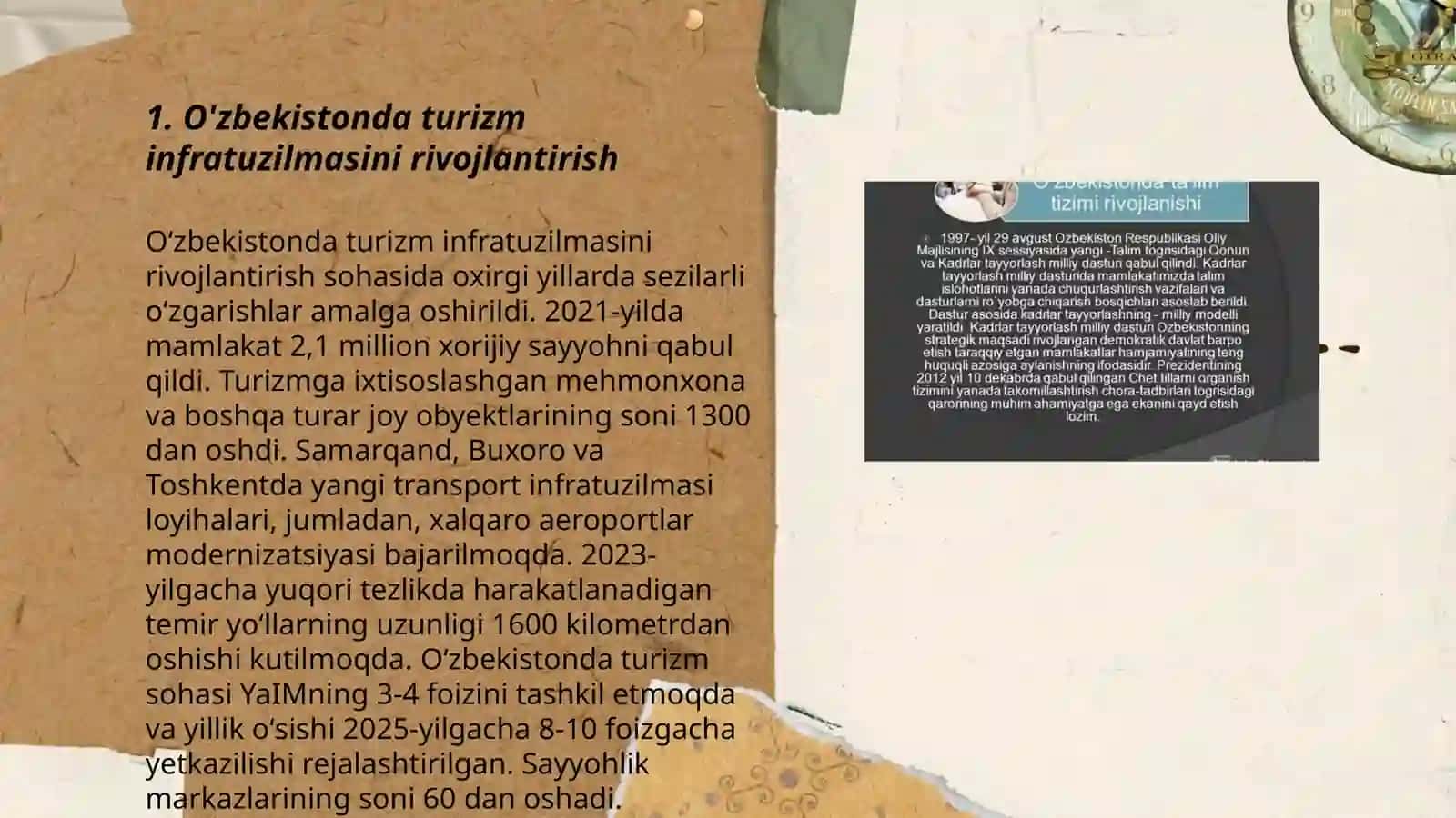 O'zbekistonda turizimni rivojlantirish va uning istiqbollar 3