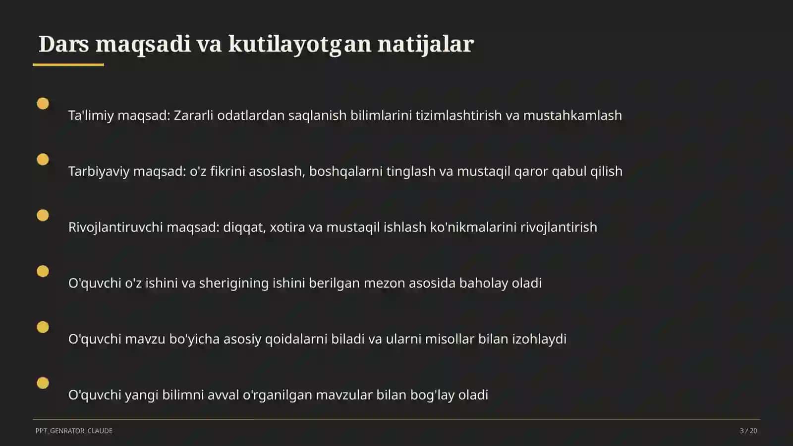 Zararli odatlardan saqlanish (7-sinf) 3