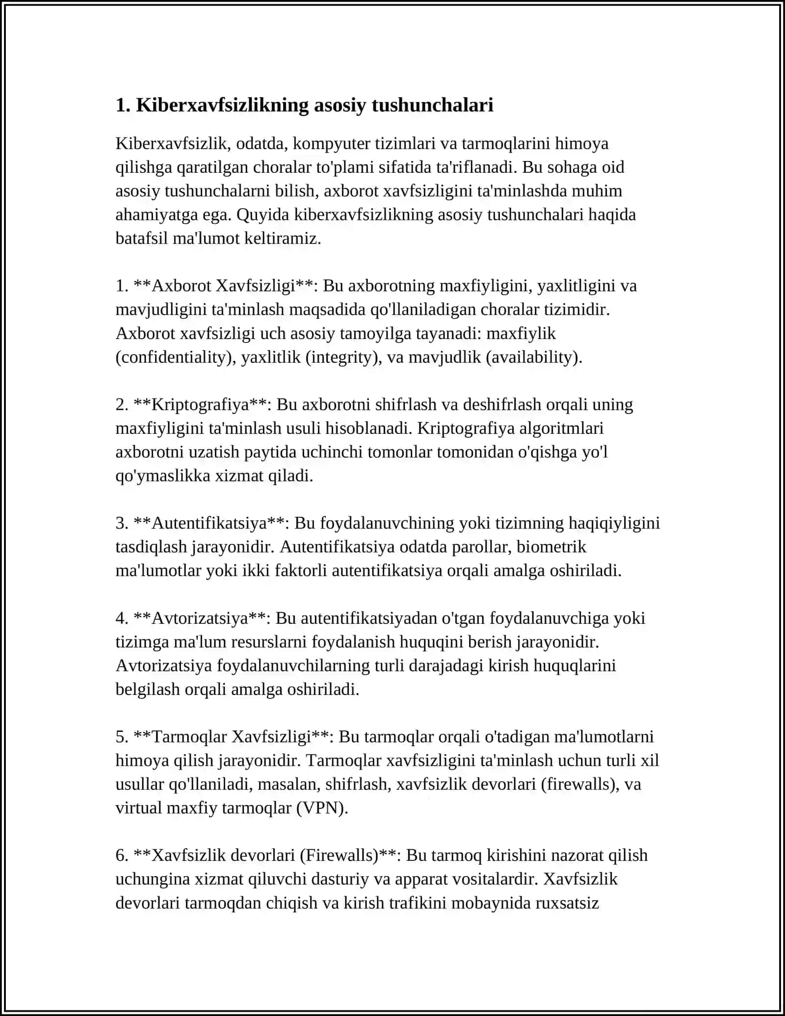 INTERNATDAGI KIBERXAVFSIZLIK VA AXBOROT HUQUQLARI. TAʼLIMDA OʼRGANISH 3