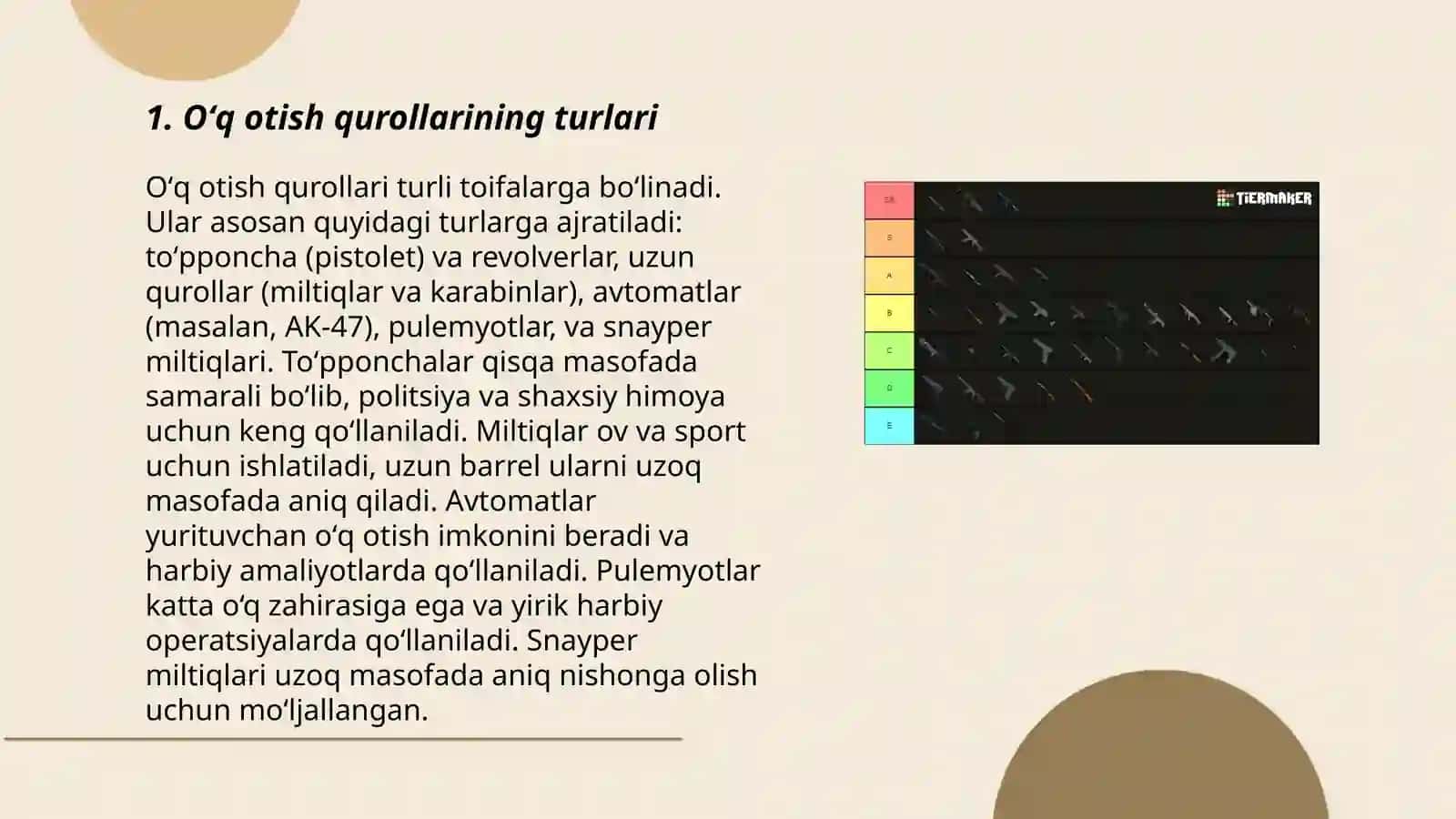Oʻq otishda qurollar, oʻq-dorilar, optik asboblar va kiyimlar 3