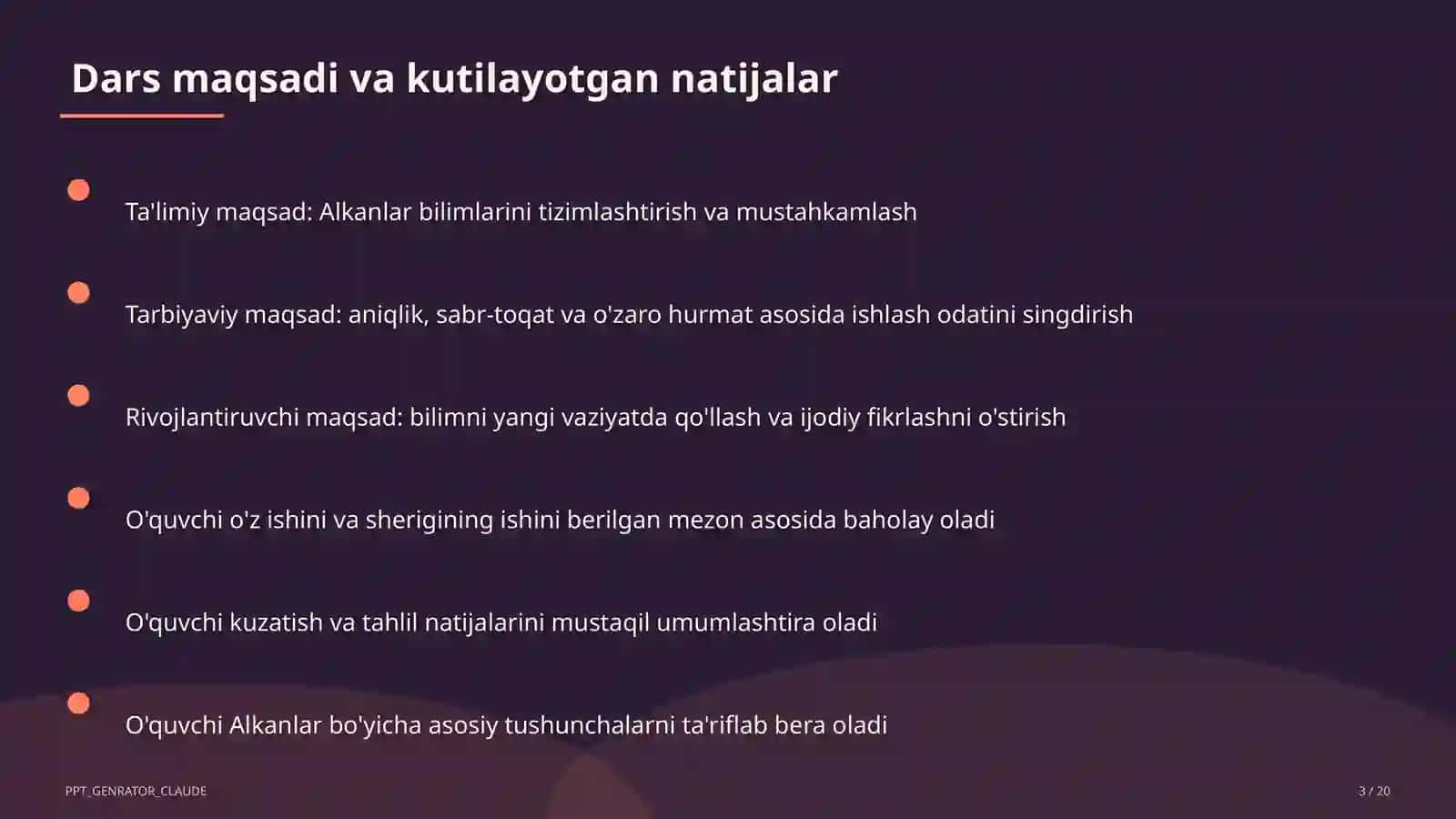 Alkanlar (10-sinf) 3
