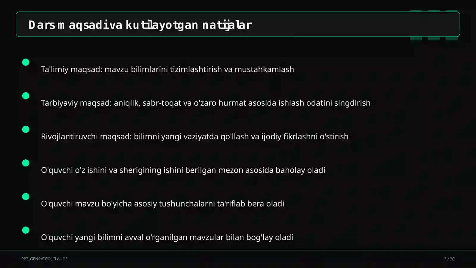 Boshlang'ich sinf: Ona tili va o'qish (1–4) 3