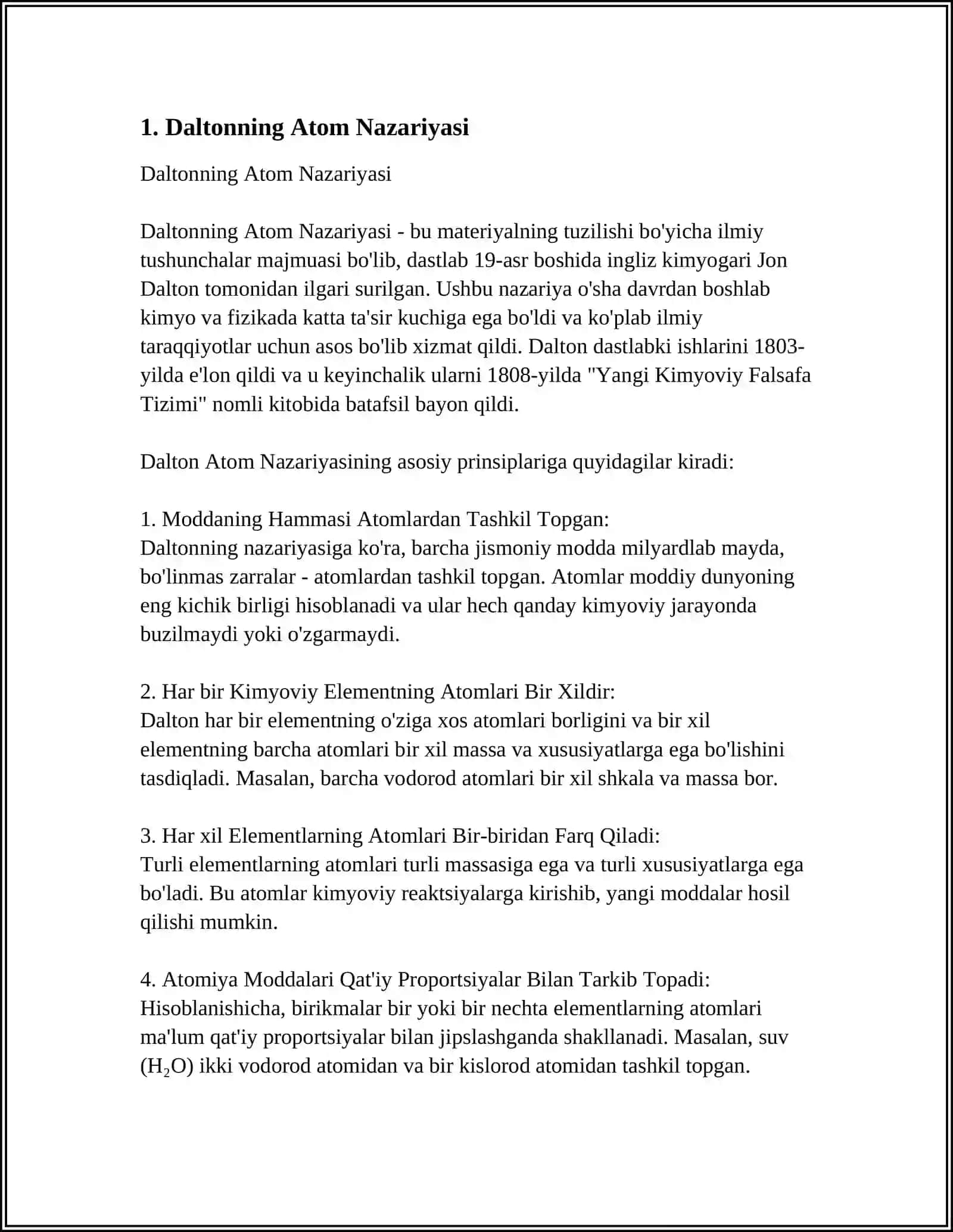 Daltonning Atom Nazariyasi 3