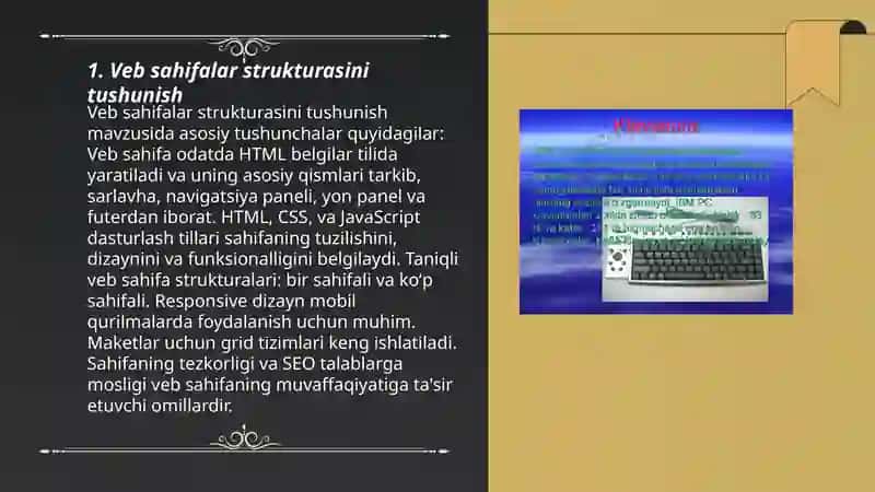 Veb sahifaning tuzilishi va yaratish imkoniyatlari 3