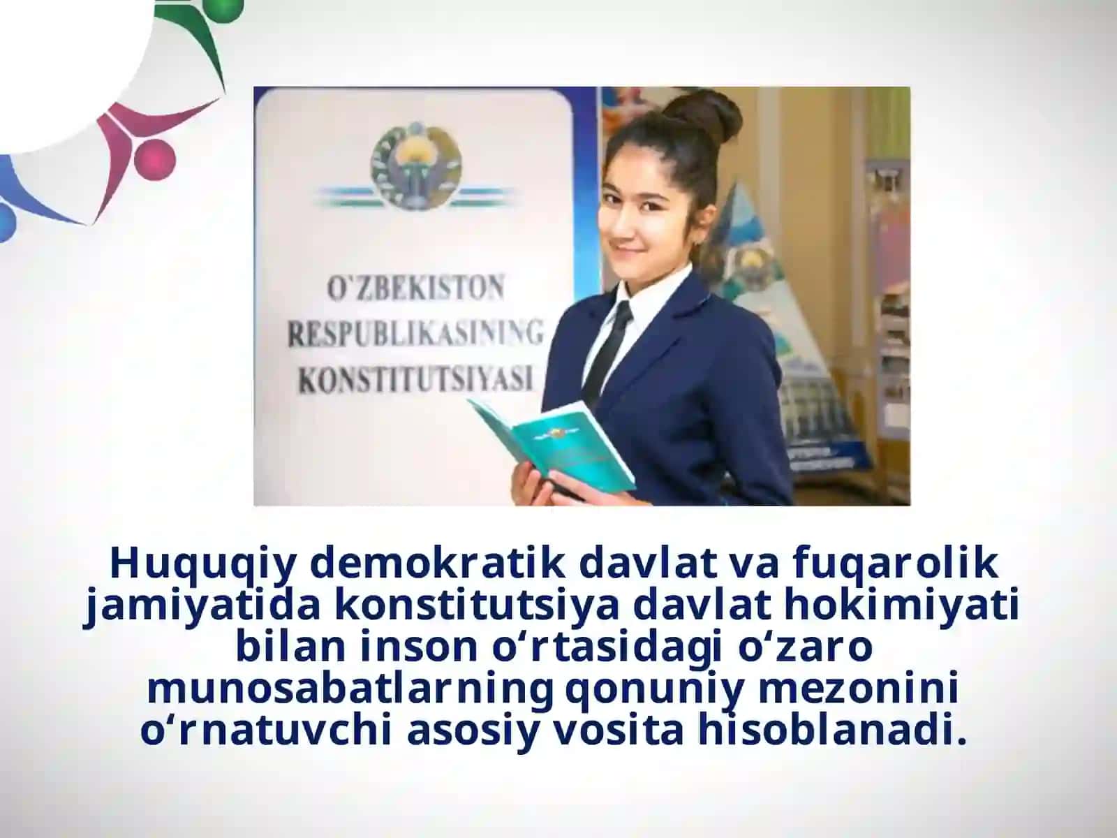 O‘zbekiston RespublikasiningKonstitutsiyasi davlatning huquqiy asosi 3