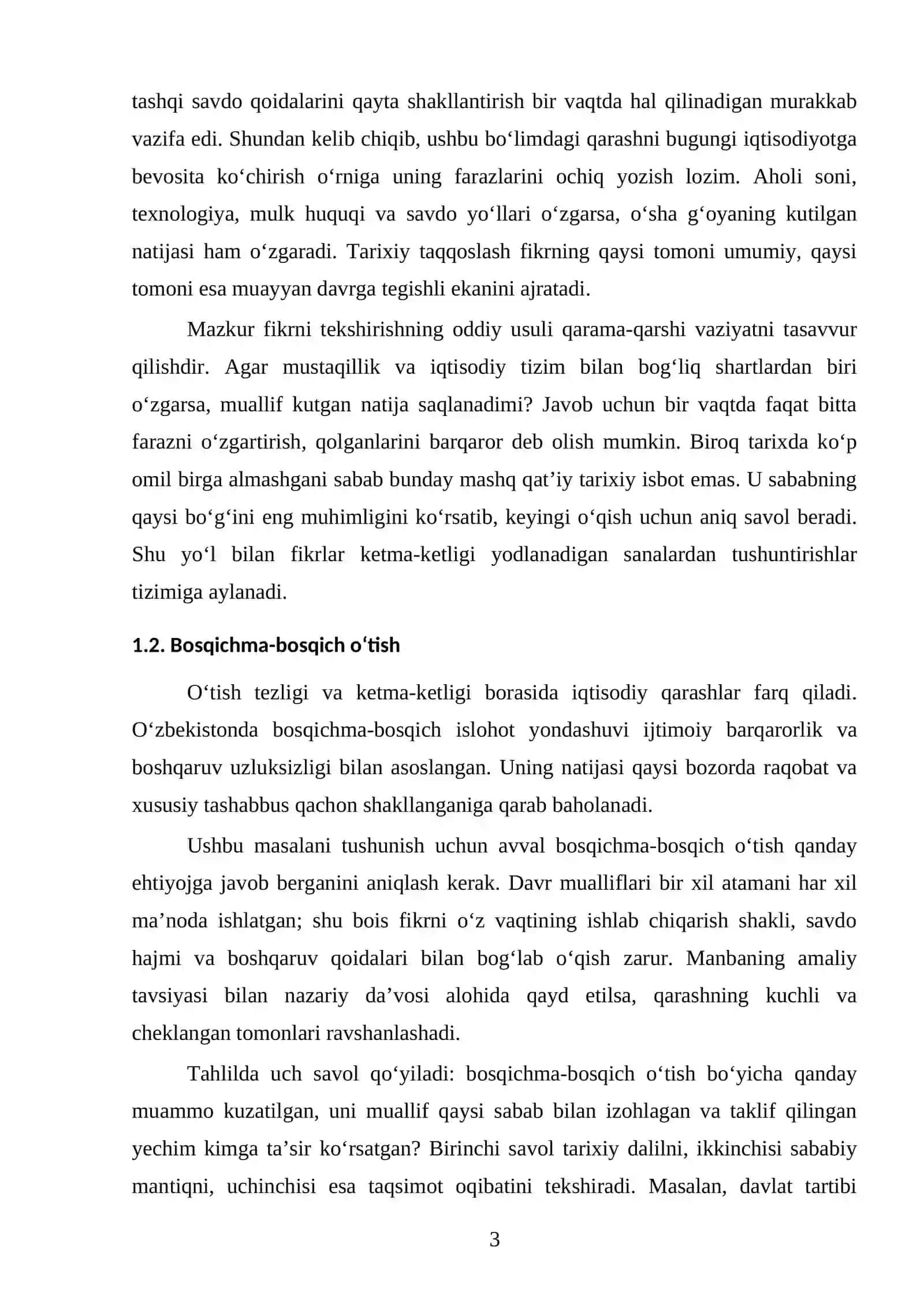 O‘zbekistonda milliy bozor iqtisodiyotining shakllanishi va rivojlanishi 3